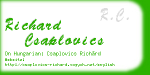 richard csaplovics business card