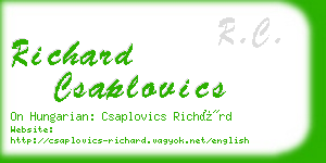 richard csaplovics business card